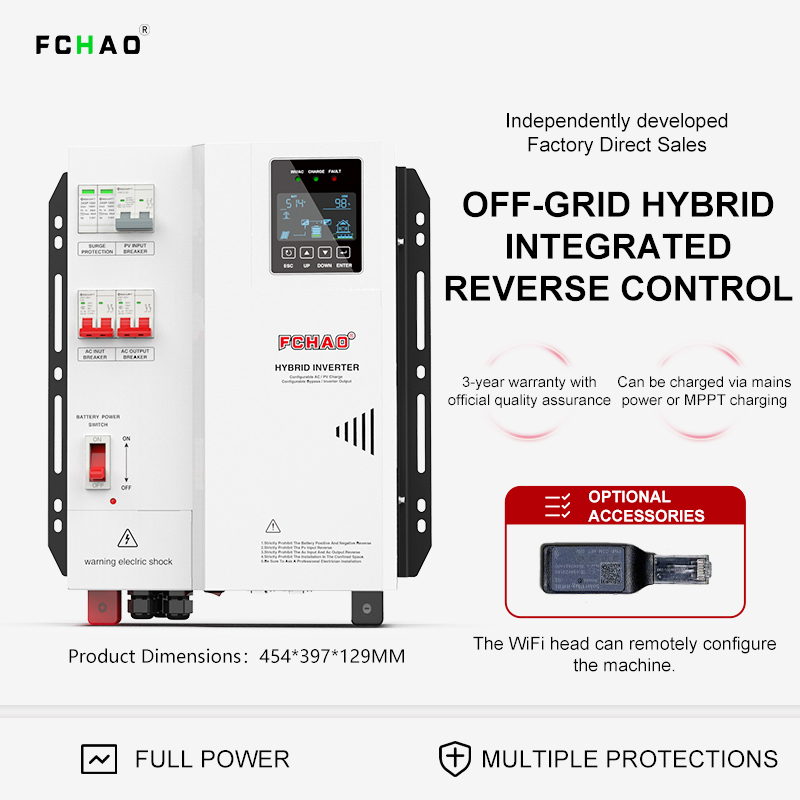 Hybrid Solar Inverter 5.5Kw Mppt 48V - Гибридный солнечный инвертор Fchao 3 кВт,