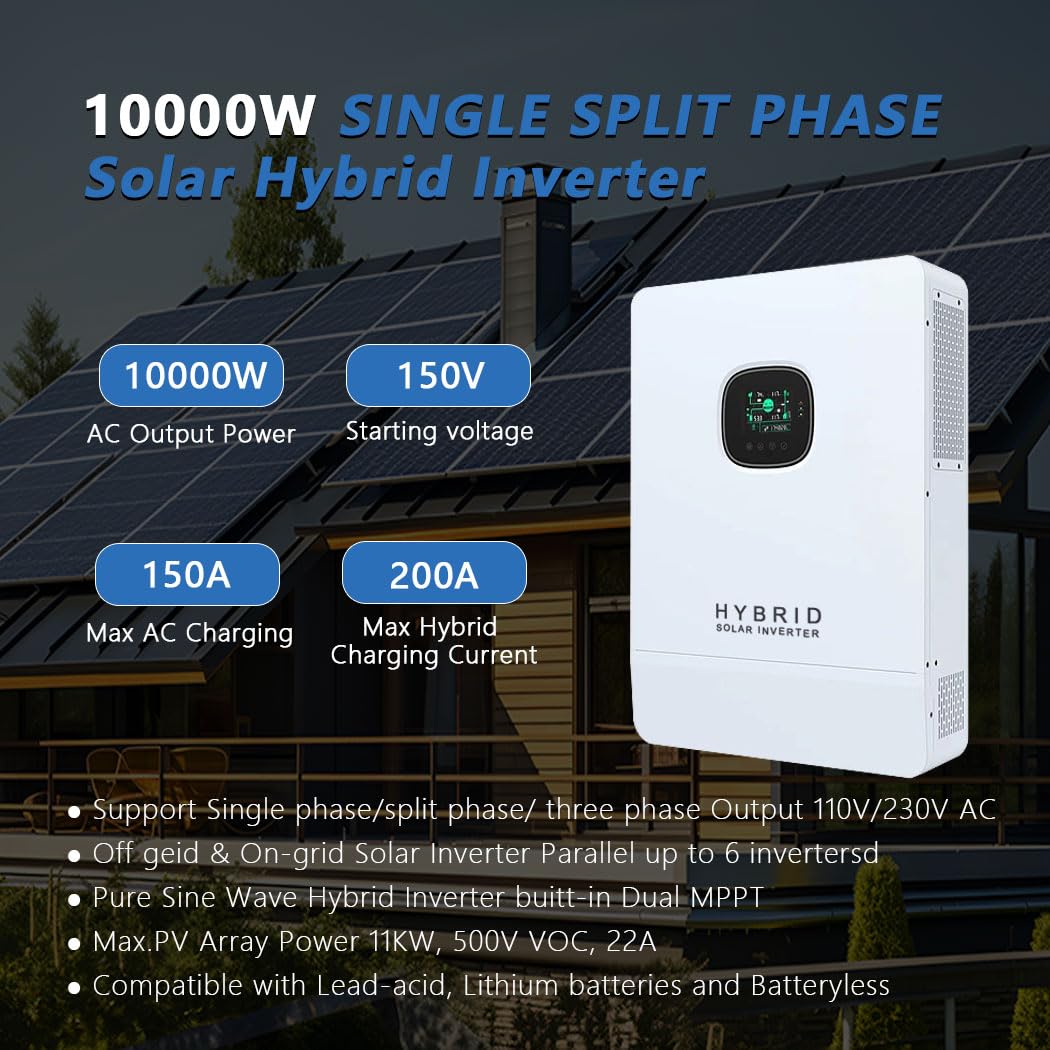 Гибридный солнечный инвертор Y – обзор и цена Split Phase Inverter 10Kw 110V 220V
