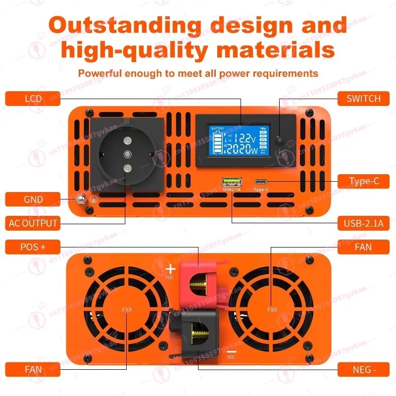 Пиковая 4000 Вт 12 В 24 В 48 В – обзор и цена Power Inverter 12V 220V 4000W Continuous