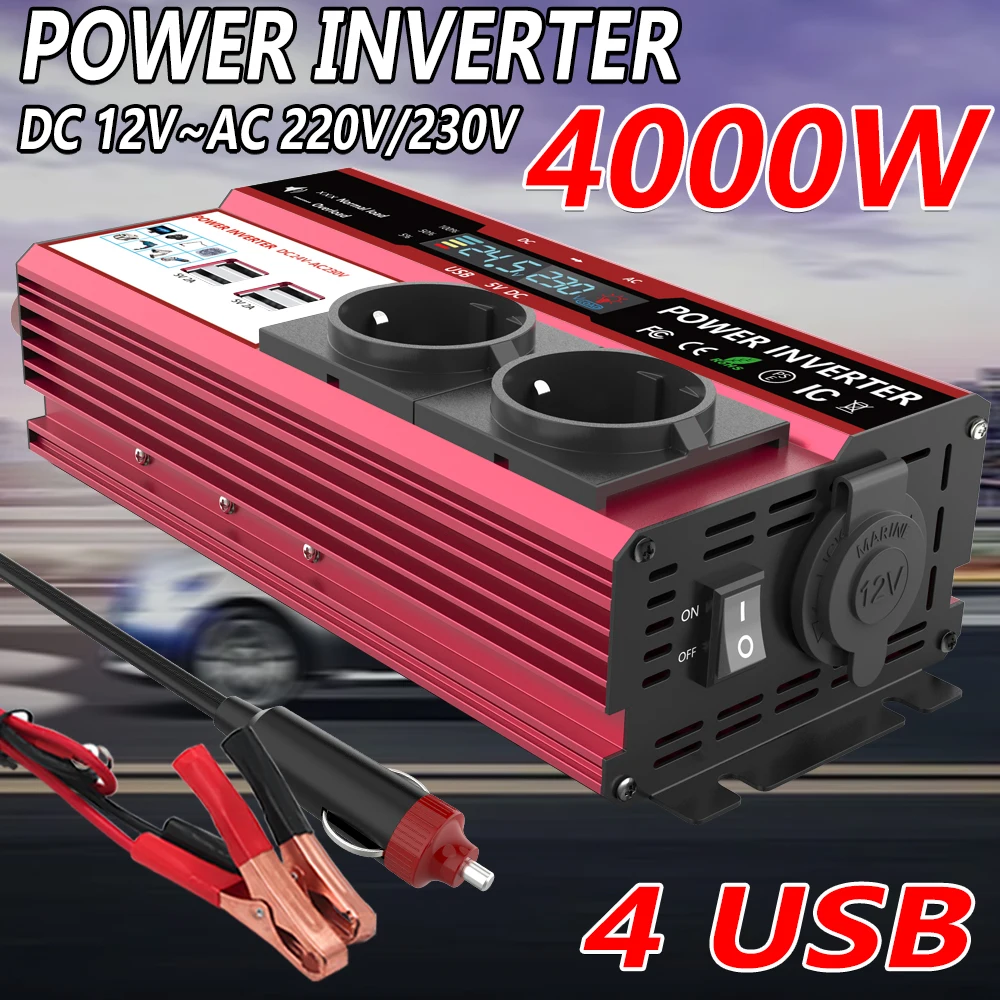 Инвертор 12 В в 220 В, пиковая – обзор и цена Power Inverter 12V 220V 4000W Continuous
