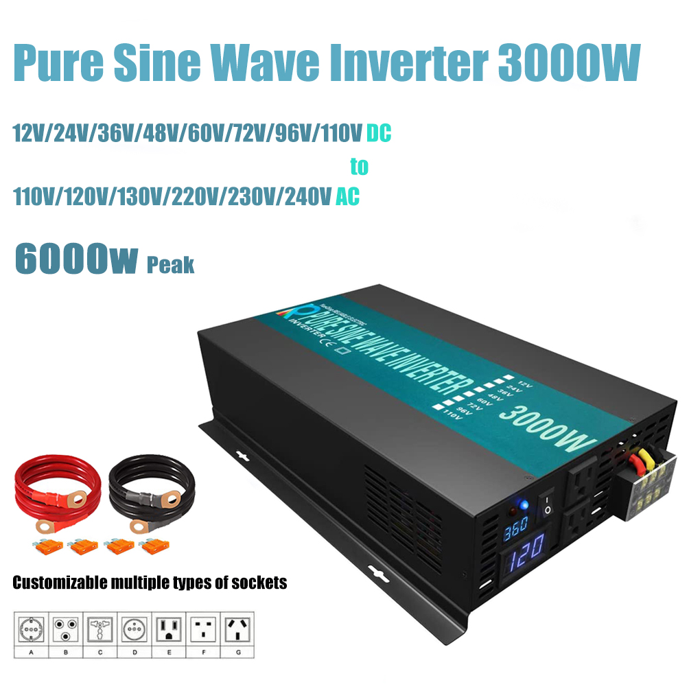 Надежный инвертор немодулирова – обзор и цена Inverter Pure Sine Wave 60Hz 120V 3000W
