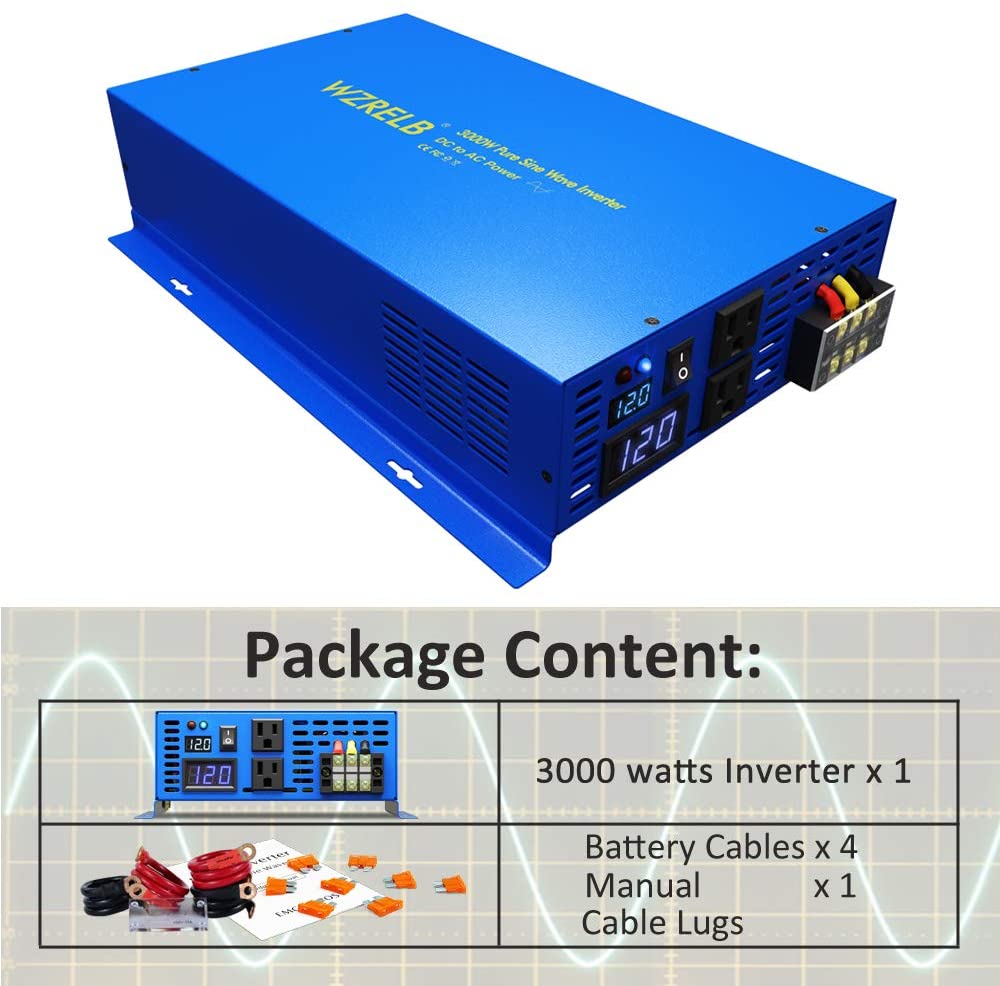 Инвертор чистой синусоиды 3000 – обзор и цена Inverter Pure Sine Wave 60Hz 120V 3000W